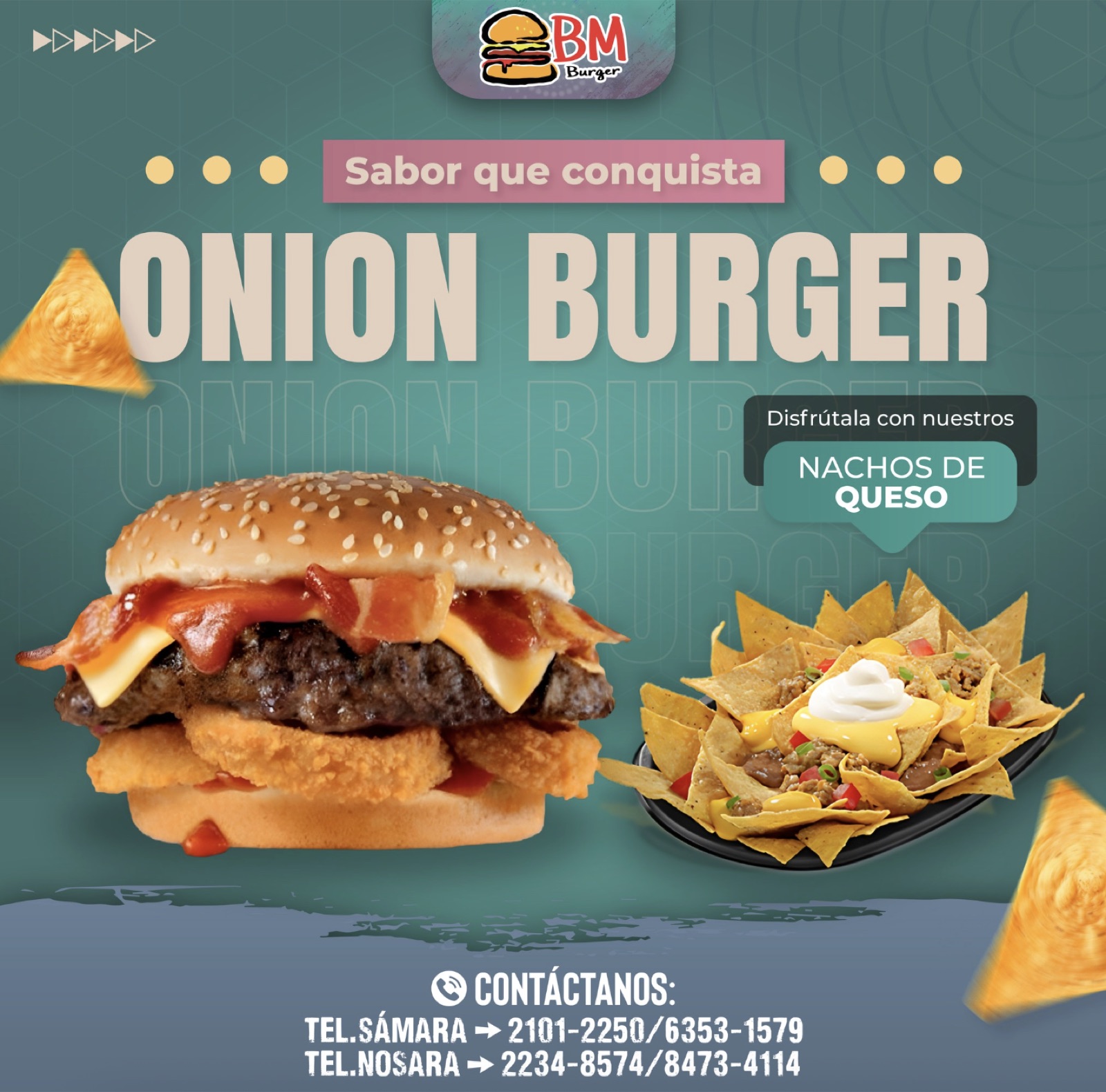 Bad Mickey Onion Burger with bacon, cheese and onion rings